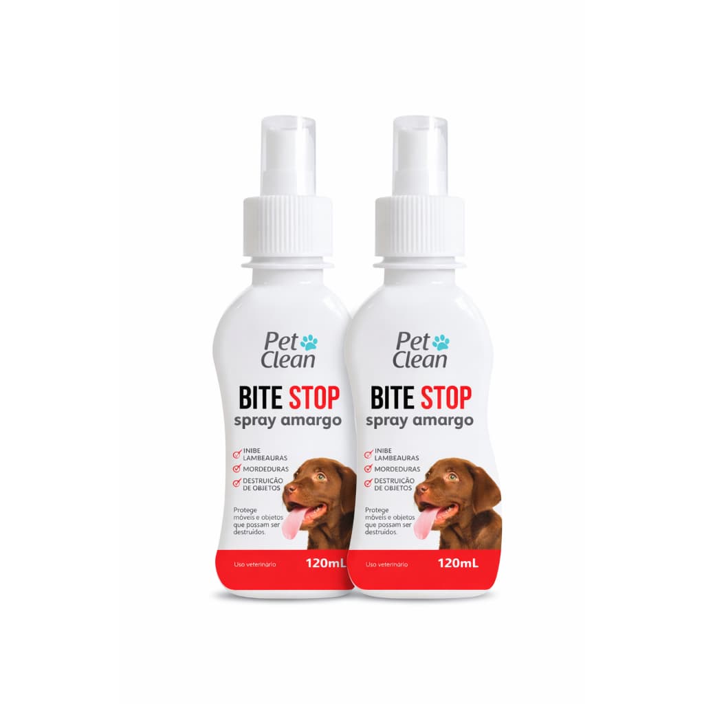Kit 2 Spray Anti Mordida Pet 120ml Amargo Inibe Lambeduras e Destruição de Objetos Cães e Gatos