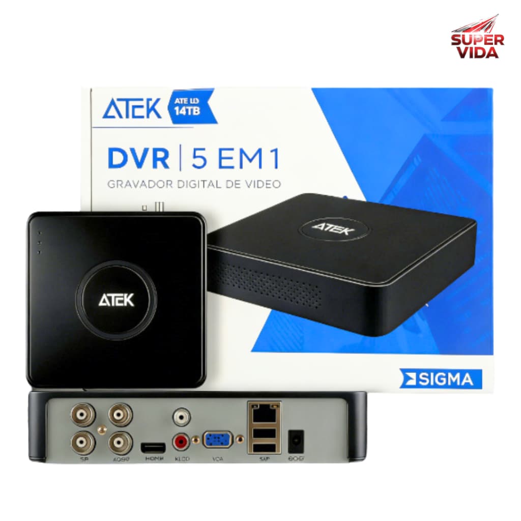 Dvr Versatile-hd 5 Em 1 Alpha-1204/1208 - 4/8 Canais 5MN H.265+ com Controle App Tuya Smart Life