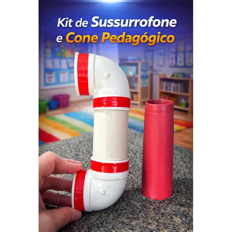 Sussurrofone Educativo Infantil + brinde 1 cone pedagógico |  Consciência Fonológica | Fala e Alfabetização