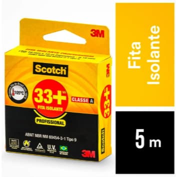 Kit 3 Fitas Adesivas Isolantes 33+ 3m Scotch 105*c 5 Metros