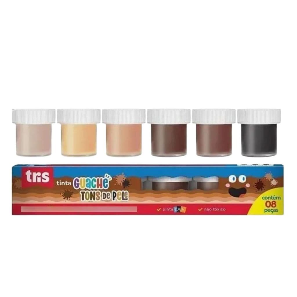 Tinta Guache 15ml Caixa 6 Cores Tons De Pele Tris