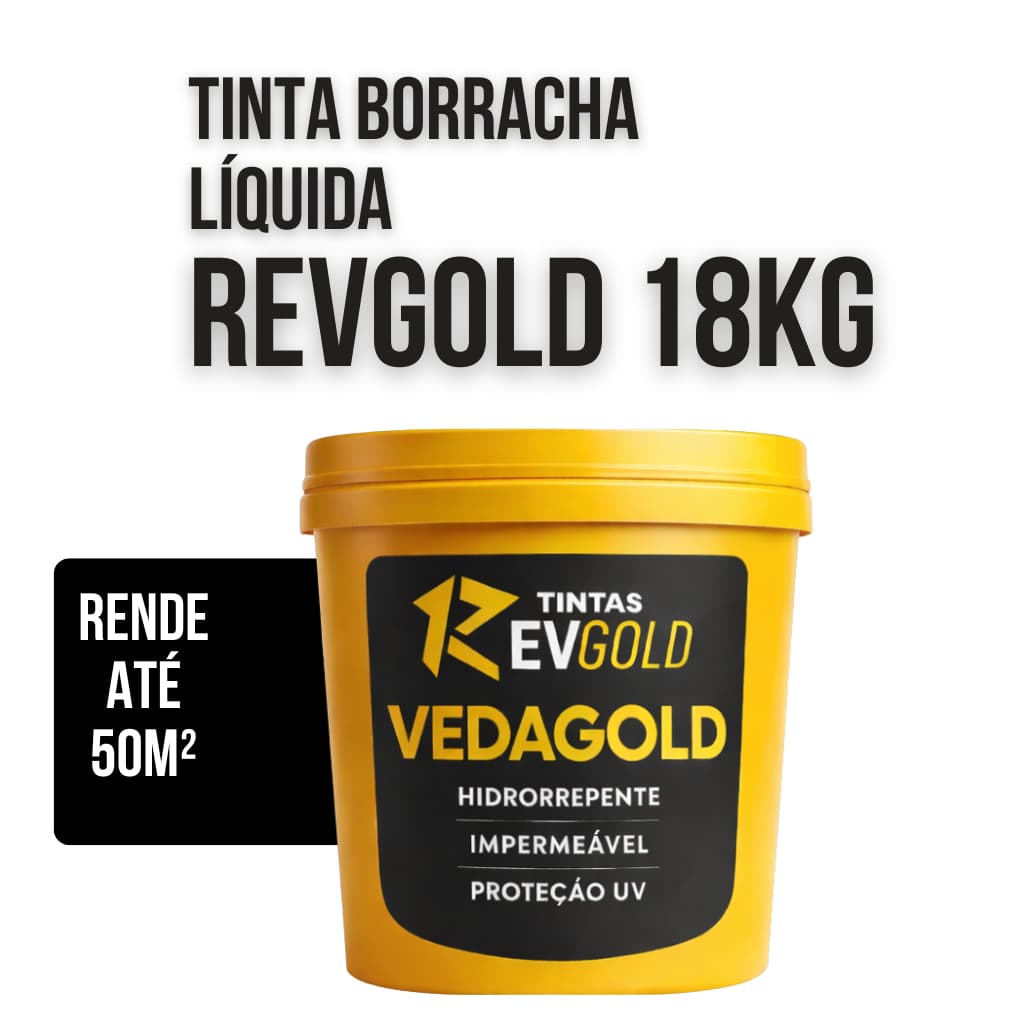 Impermeabilizante Borracha Líquida Revgold 18KG - Proteção Lajes - Telhados - Paredes