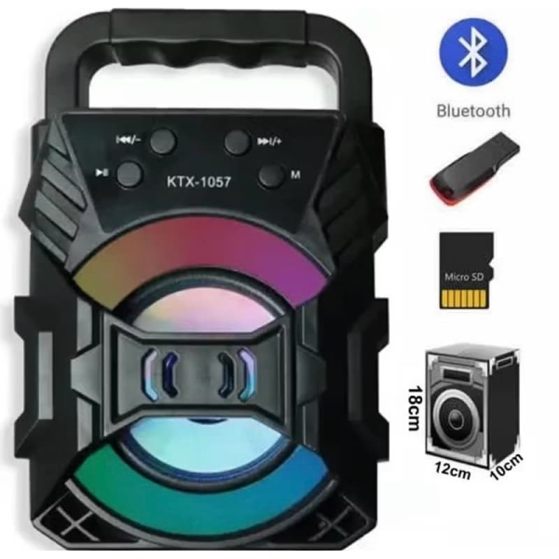 Caixa De Som Bluetooth Amplificada Portátil Fm Usb Mp3 Sd KTS-1057 de 3”  potente Original