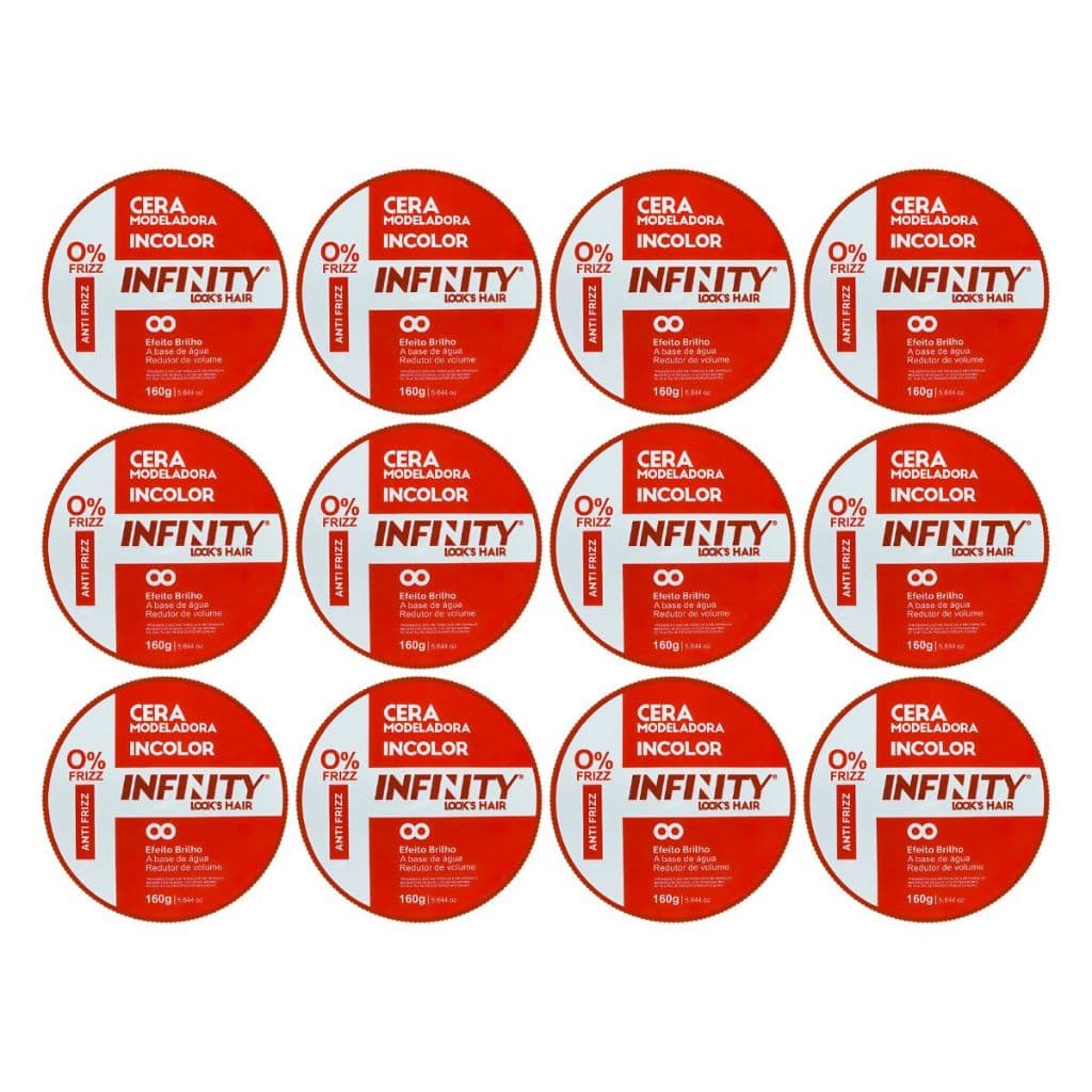 Kit Atacado 12x Cera Modeladora Incolor 160g INFINITY – Uso Profissional
