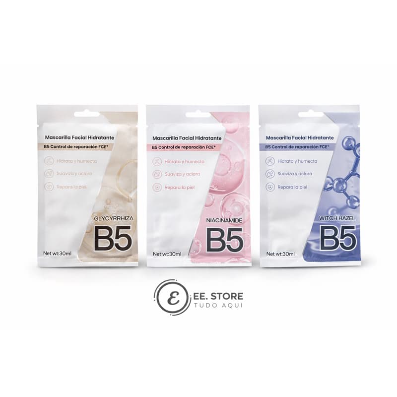 👉 Máscara Facial B5 Hidratante Reparadora – Skin Care Coreano – Hidratação Profunda 30ml