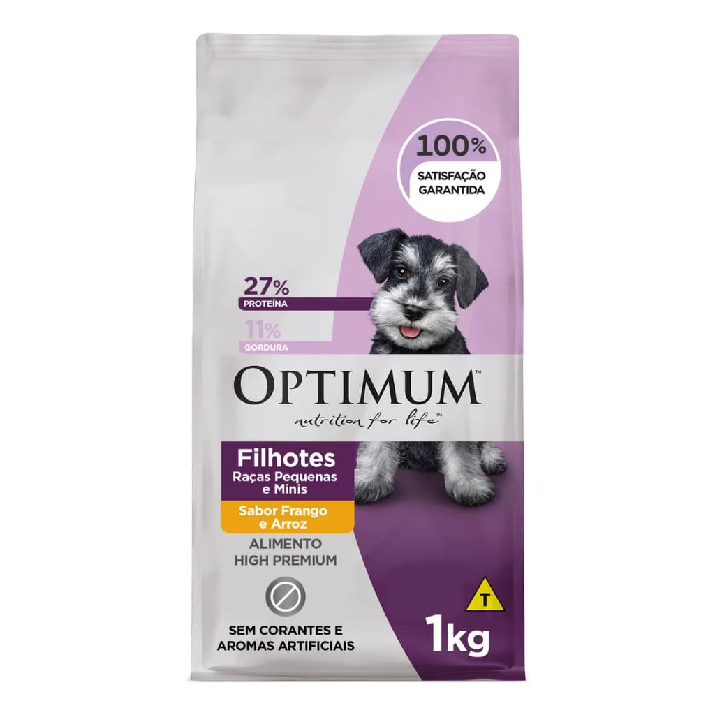 Ração Optimum Cachorro Filhote Mini Frango E Arroz 1kg - Ração para Cães