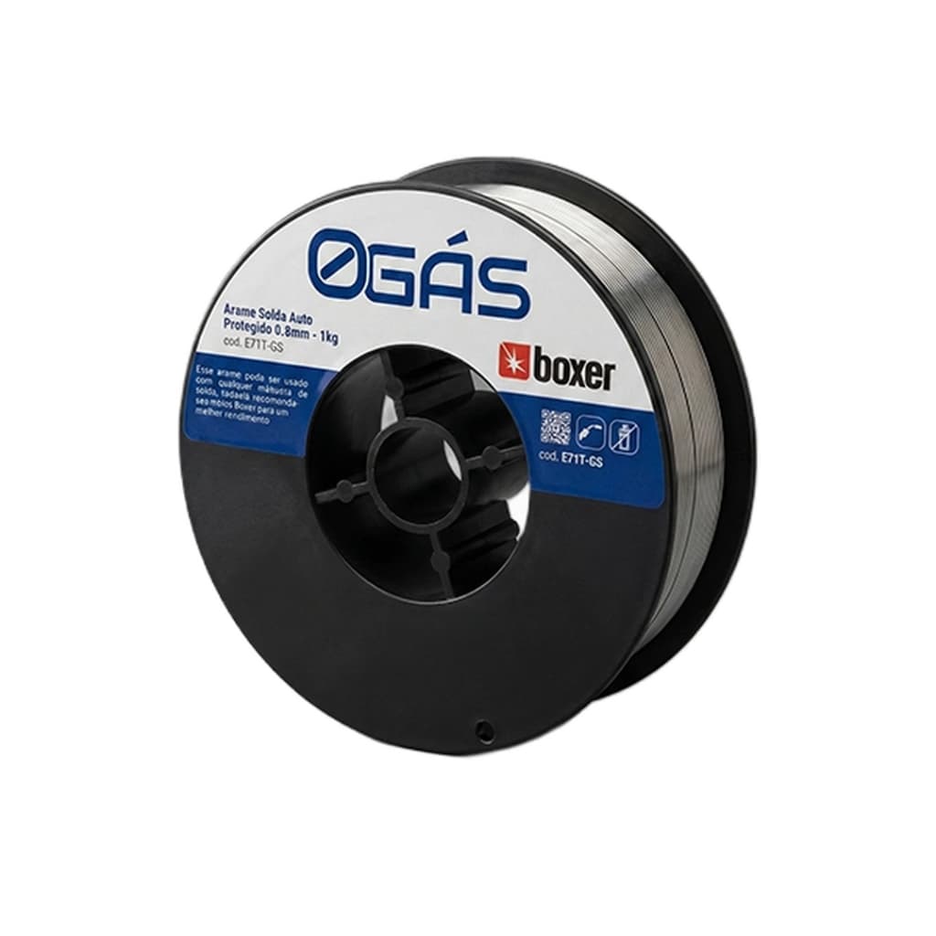 Arame Mig Zero Sem Gás 0.8mm 1kg Boxer P/ Maquina De Solda