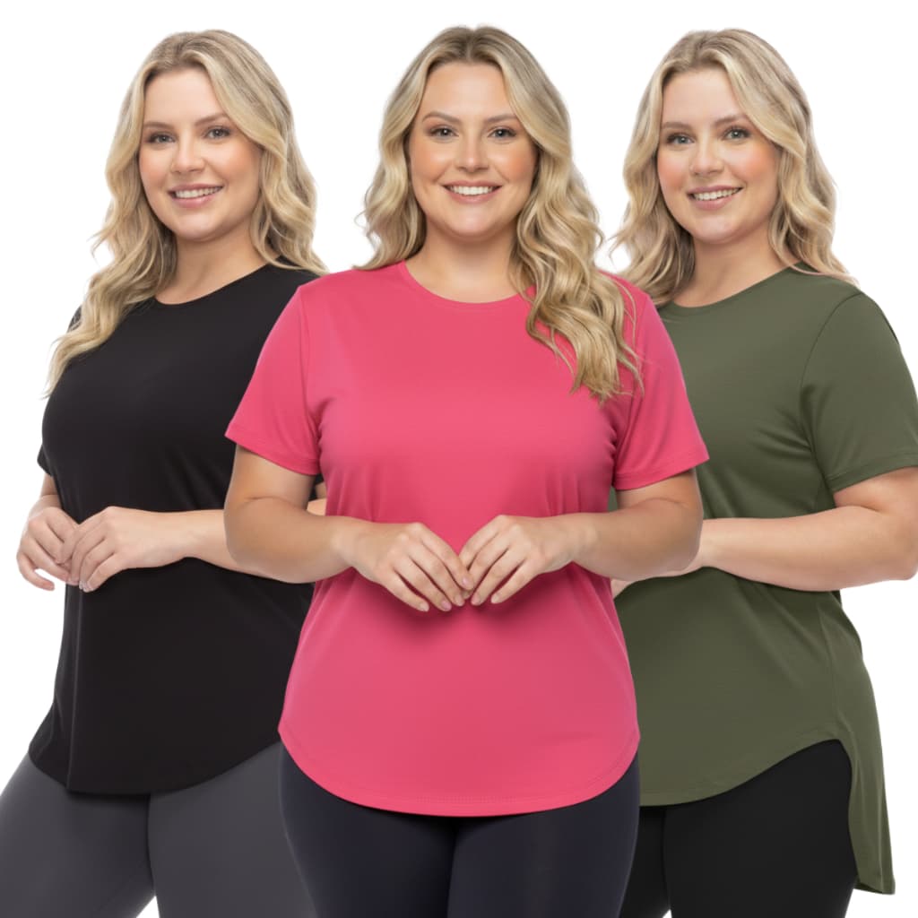 Blusa 3 Fitness Tapa Bumbum Sobre Legging Academia