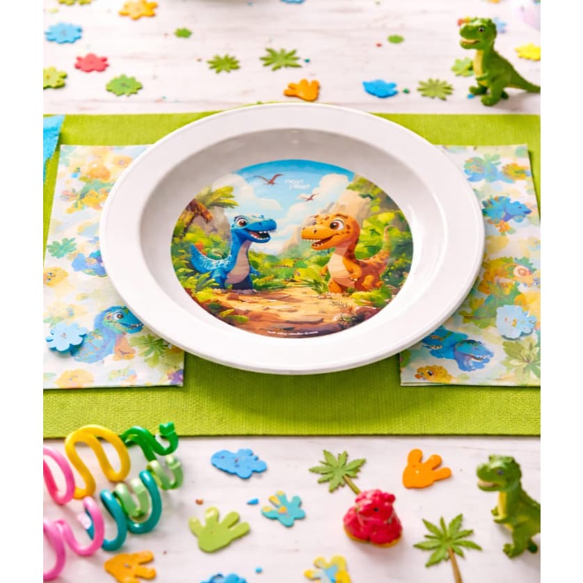 Kit 10 peças refeições Dinossauro pratos ideal para festa infantil personagens lembrancinhas decoração plástico