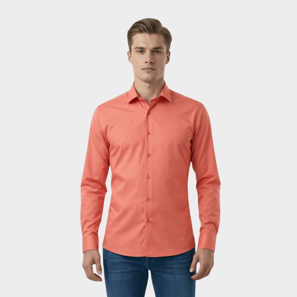 Camisa Masculina Social Elastano Amarrota Camisa Social Masculina Elastano Slim Fit Premium
