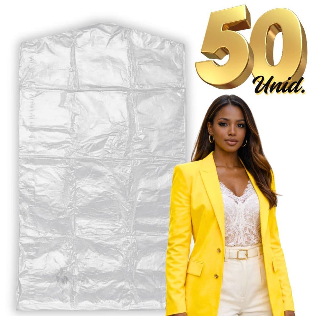 Sacos Plásticos Kit Com 50 Unidades Roupa Lavanderia 60 x 95cm