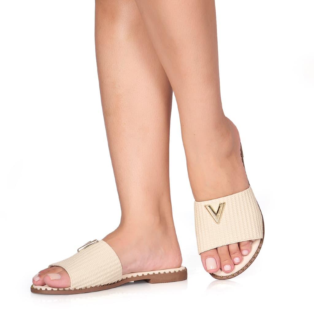 Rasteirinha Feminina Casual Vitrine shoes Juta Bico redondo