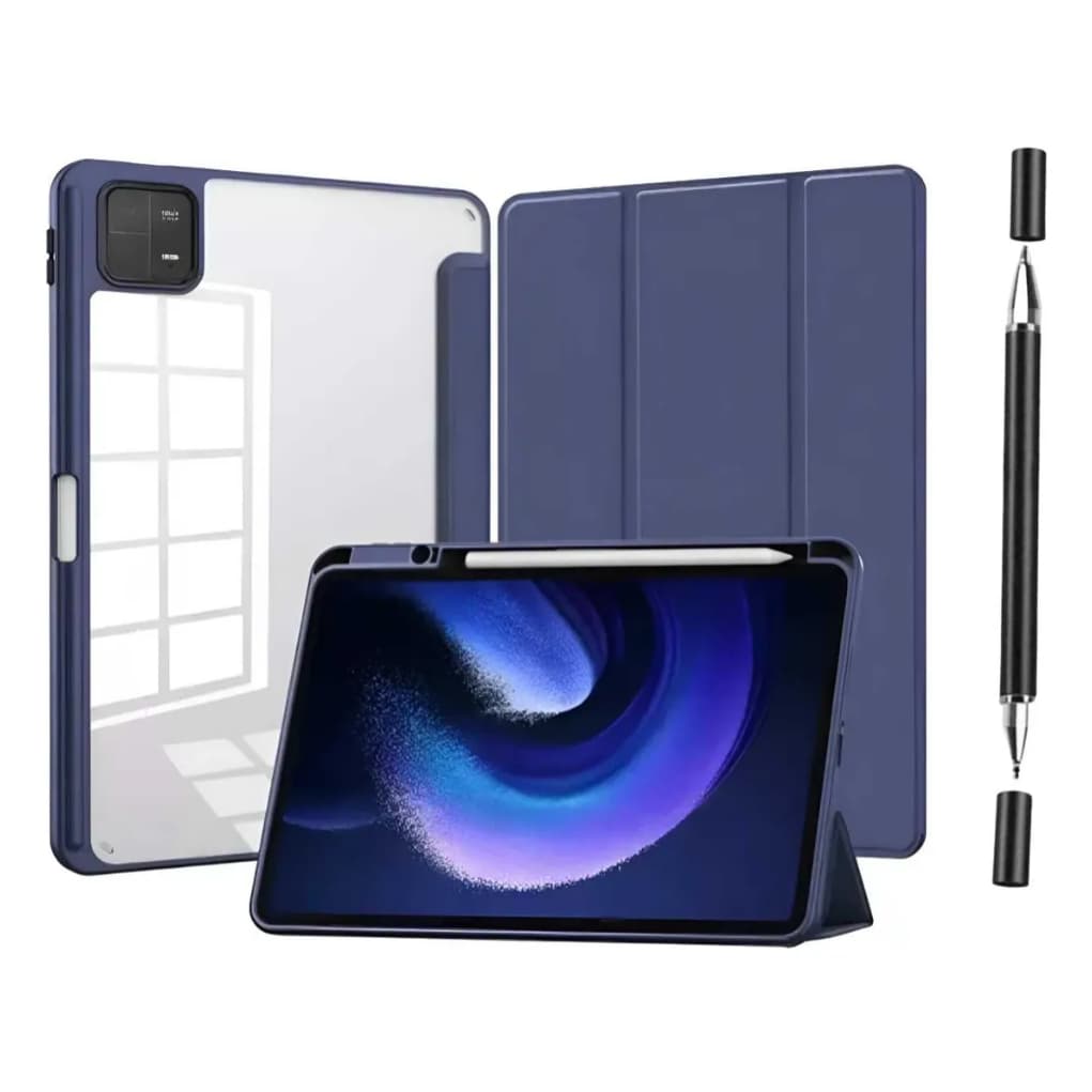 Capa Case + Caneta P/ Xiaomi Poco Pad X1 11.2 2025 Azul-marinho