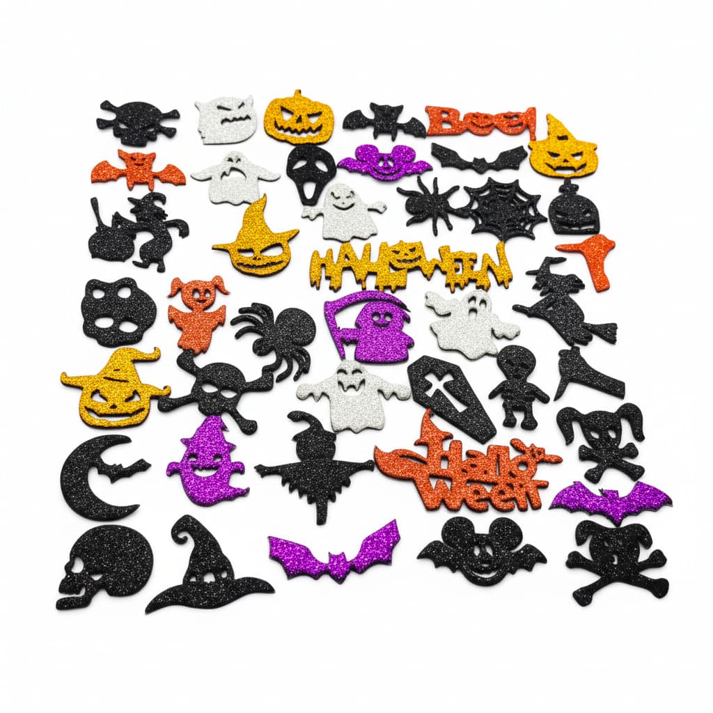 200 Adesivos Pet Coleção Halloween Eva Aplique Pet Shop Banho e Tosa Cães e Gatos Comemorativo