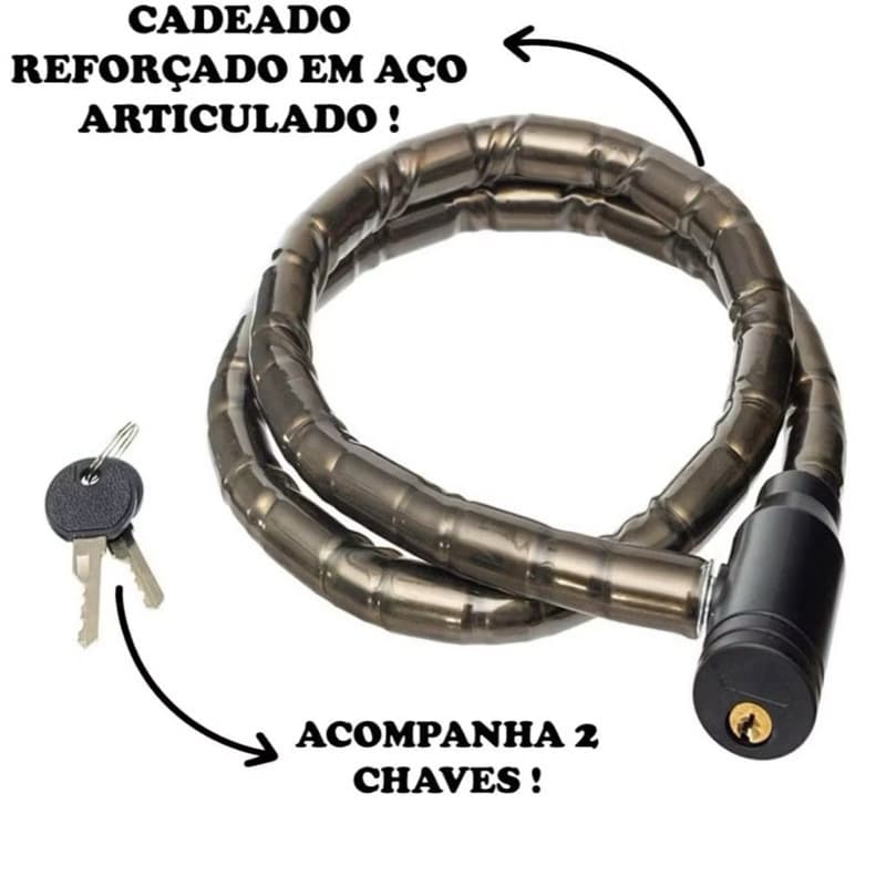 Cadeado Grosso Anti Furto Articulado Bicicleta Moto GTA Reforçado Tranca Bike