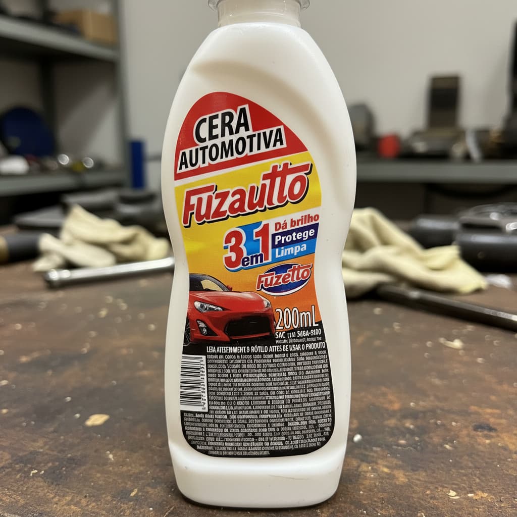 Cera Automotiva Fuzautto 3 em 1 Limpa Protege 200ml Brilho e Conservação da Pintura do Carro