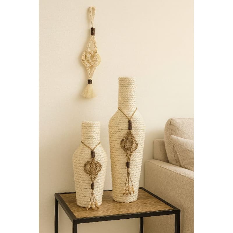 2 vasos Boho Rústico garrafas ,com macramê , decoração Rústica, garrafas para decoração