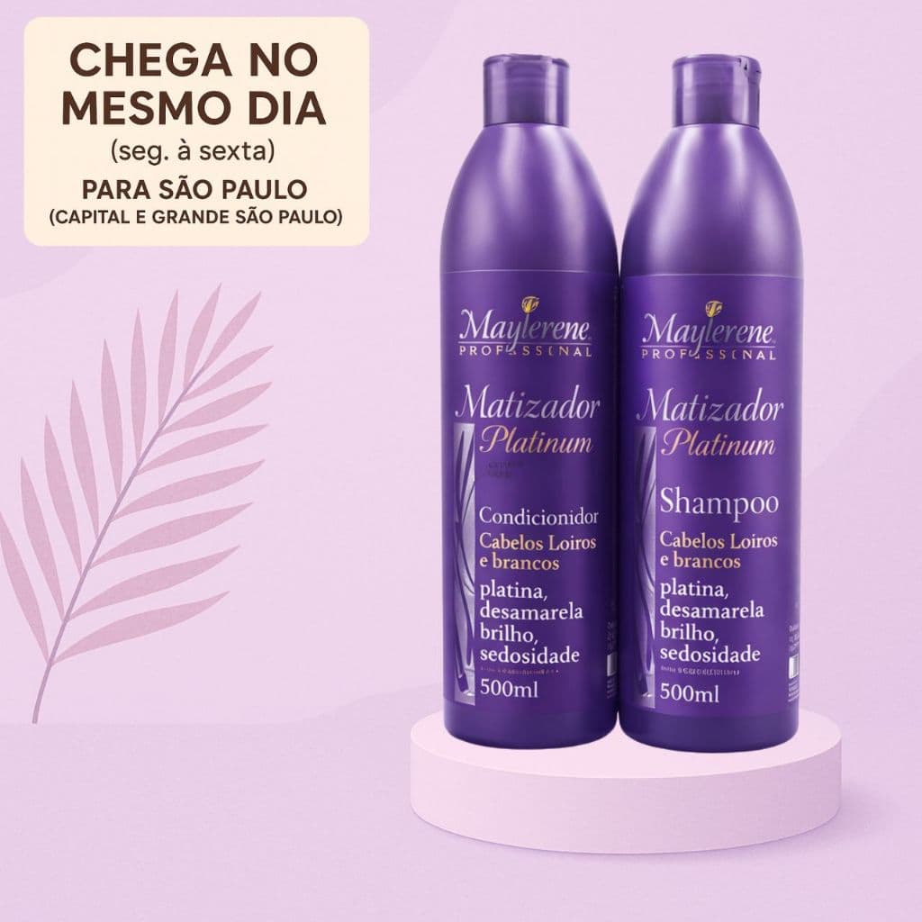 Kit Shampoo e Condicionador Matizador Platinum Maycrene 2 x 500ml