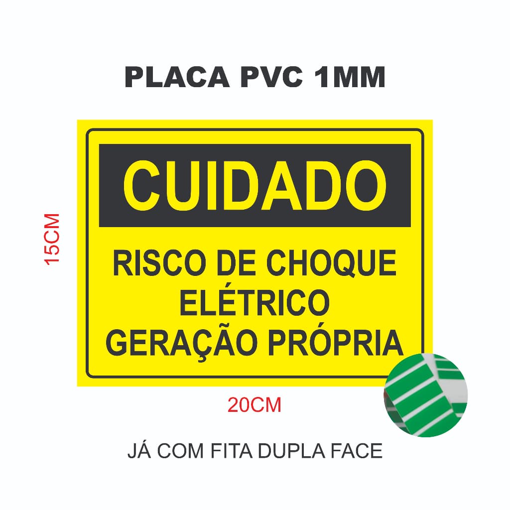 Placas Sinalização Quadro Elétrico Risco De Choque Cuidado