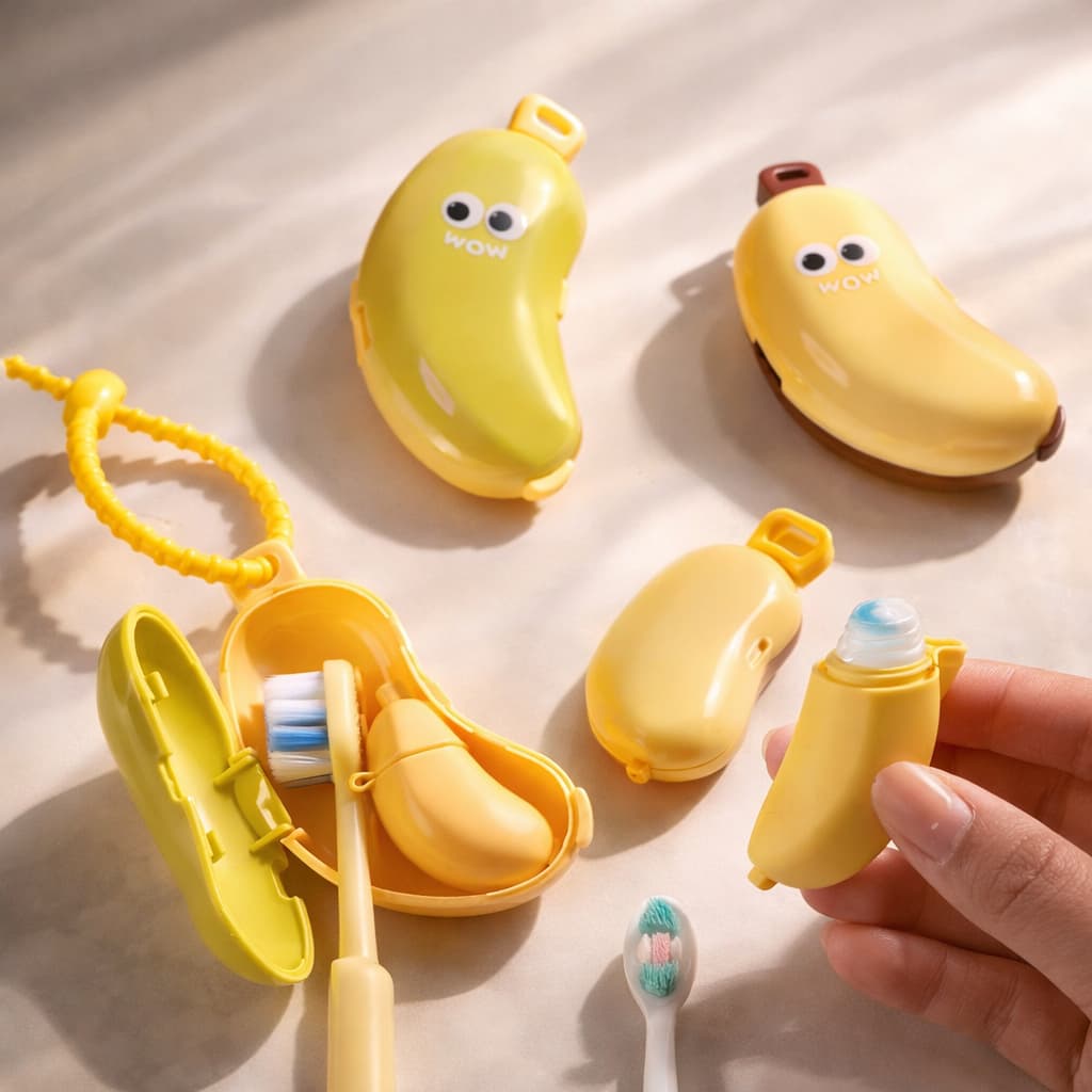 Protetor de Escova de Dente Banana 2 em 1 | Capa Protetora Portátil Viagem Higiene Escova