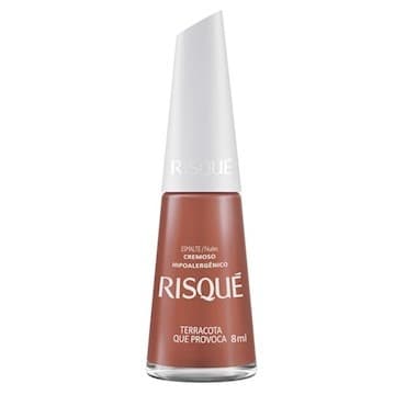 Esmalte Risque Marrom Cremoso Terracota Que Provoca 8Ml Kit Com 3 Unidades Cada