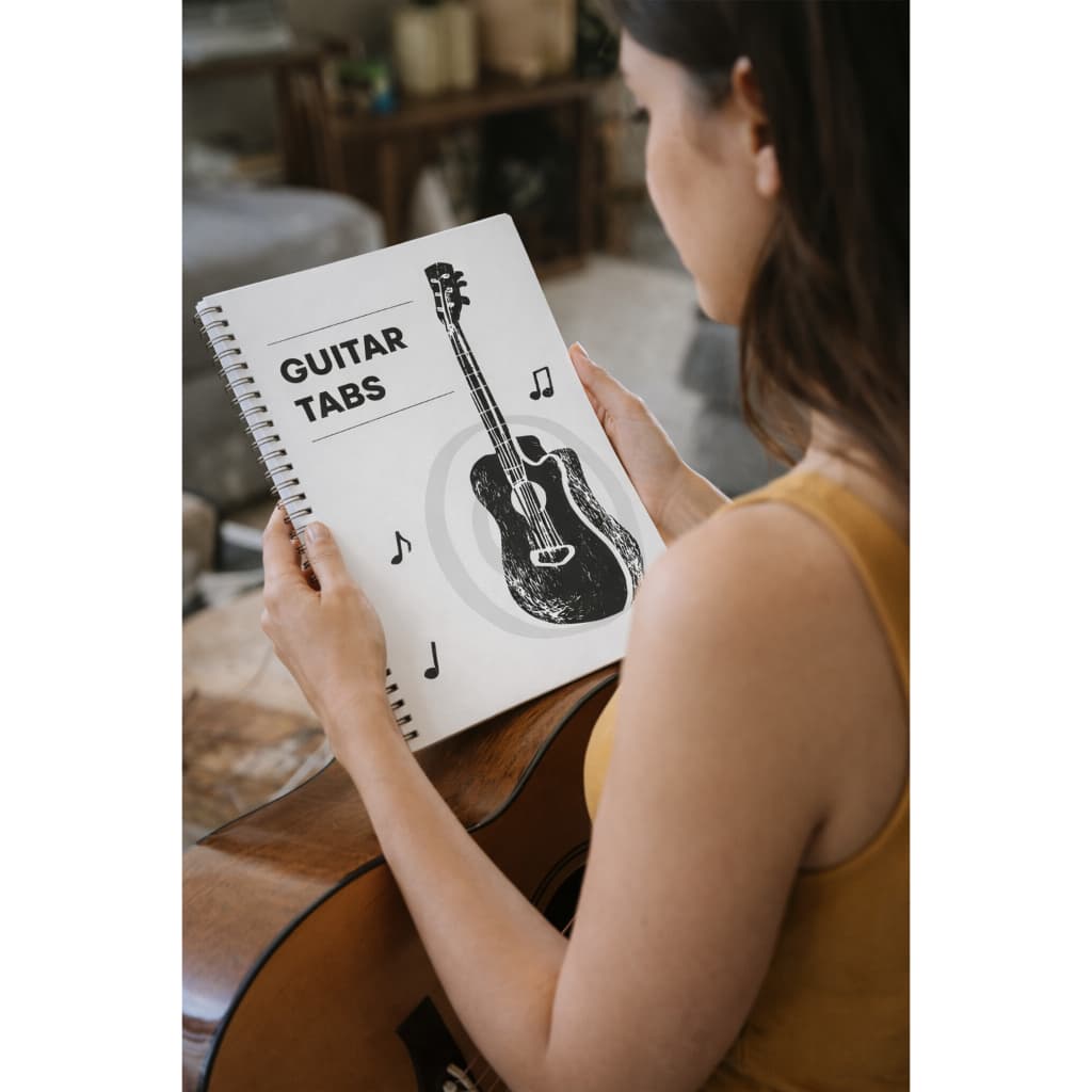 Caderno de Musica  Partituras  Diagramas para Violão Guitarra, 2 Estilos  Páginas Internas  Espiral com Elementos 50 FLS