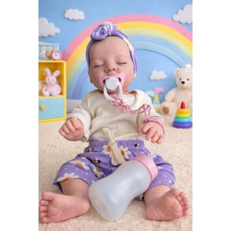 Boneca Bebê Reborn Reborn Silicone 45 cm realista co acessorios pode dar banho com rg e cpf