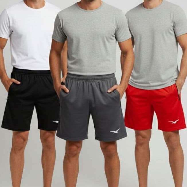 Kit 3 Bermudas Shorts Masculinas Básicas  Diversos Kits e Cores