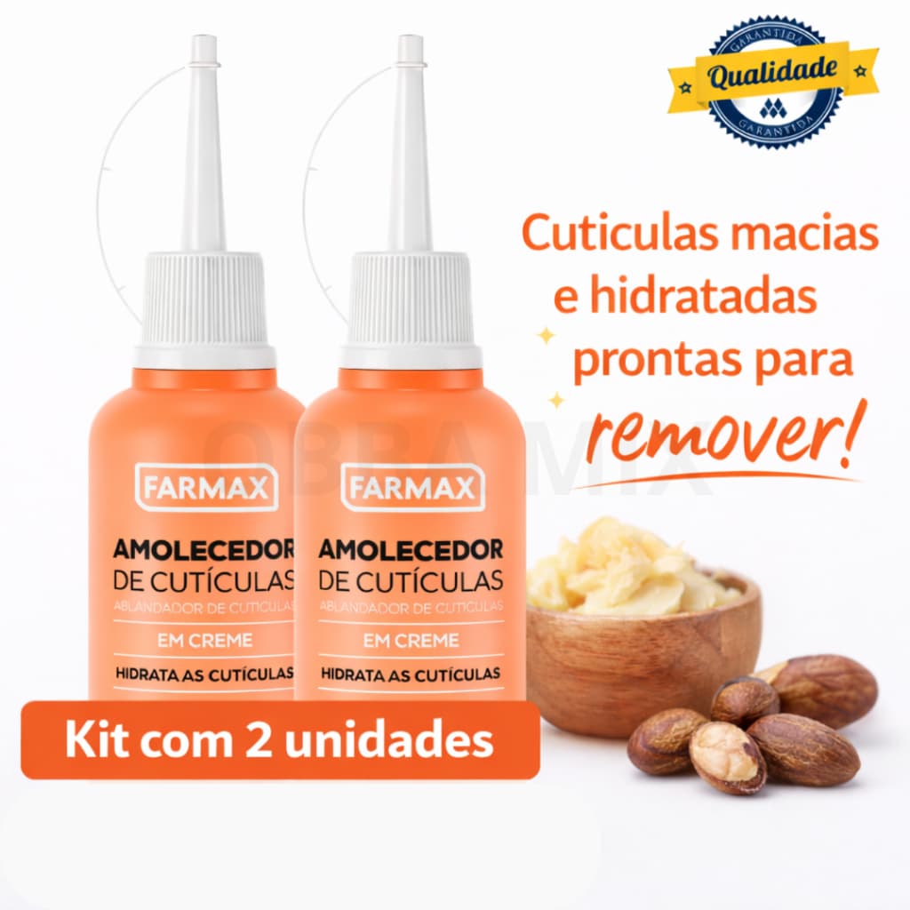 ✨ Kit 2 unidades Amolecedor para Cutículas Farmax 100ml - Creme | hidrata e amolece ✨