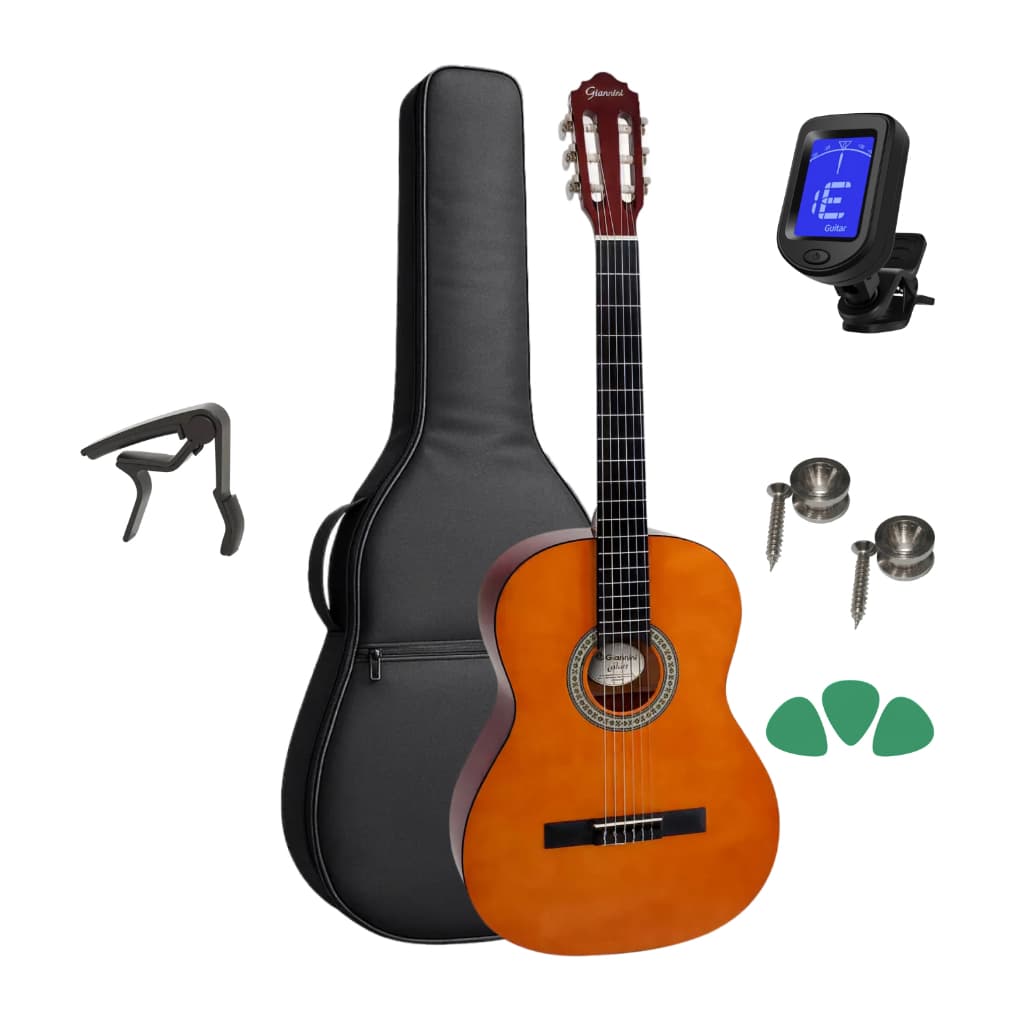 Kit Violão Iniciante Giannini N14 + Capa Afinador Capotraste