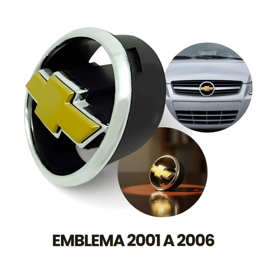 Emblema Grade GM Celta 2001 2002 2003 2004 2005 2006 Dourado Chevrolet
