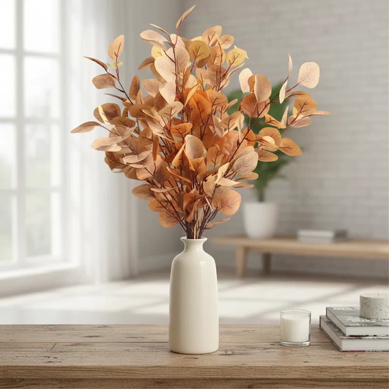 Galho Haste De Folhagem Artificial Eucalipto P/ Decoração
