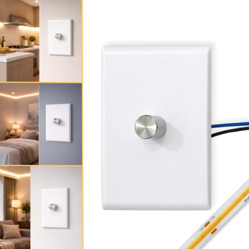 Dimmer Interruptor Luminosidade P/ Fita Led Direto Na Rede Branco 127/220v Iluminação