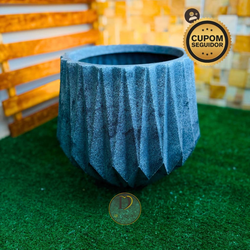 Vaso de Flor Decorativo Origami 30cm Design Geométrico Moderno Polietileno Premium