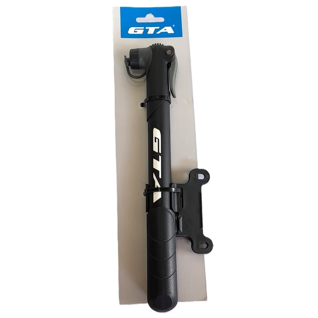 Bomba de ar portátil gta para bike 80psi para valvula presta/ americana com suporte de fixação no quadro