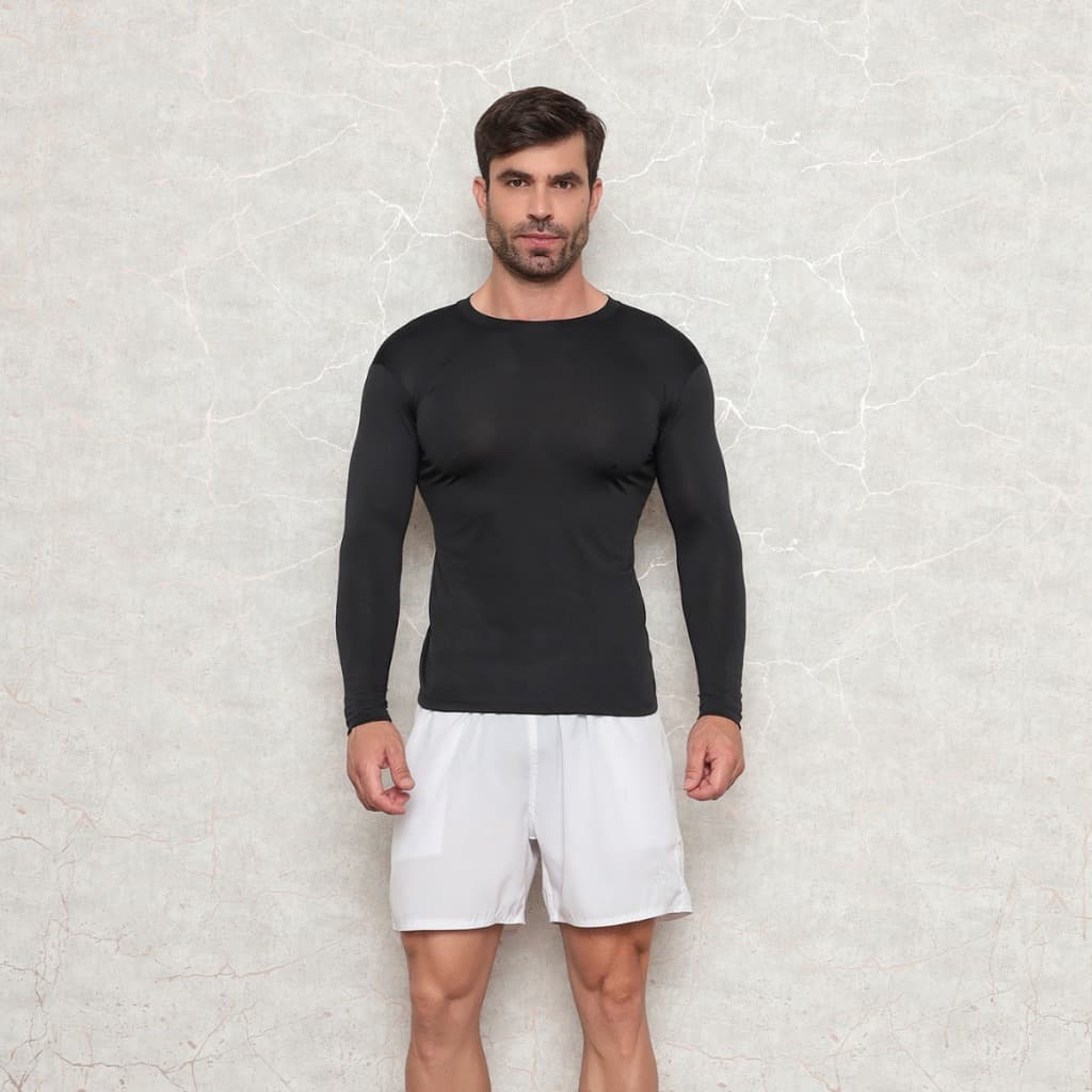 Blusa Camisa UV Camiseta Masculina Proteção Solar Térmica Segunda Pele com Proteção Tecido Gelado Contra o Verão