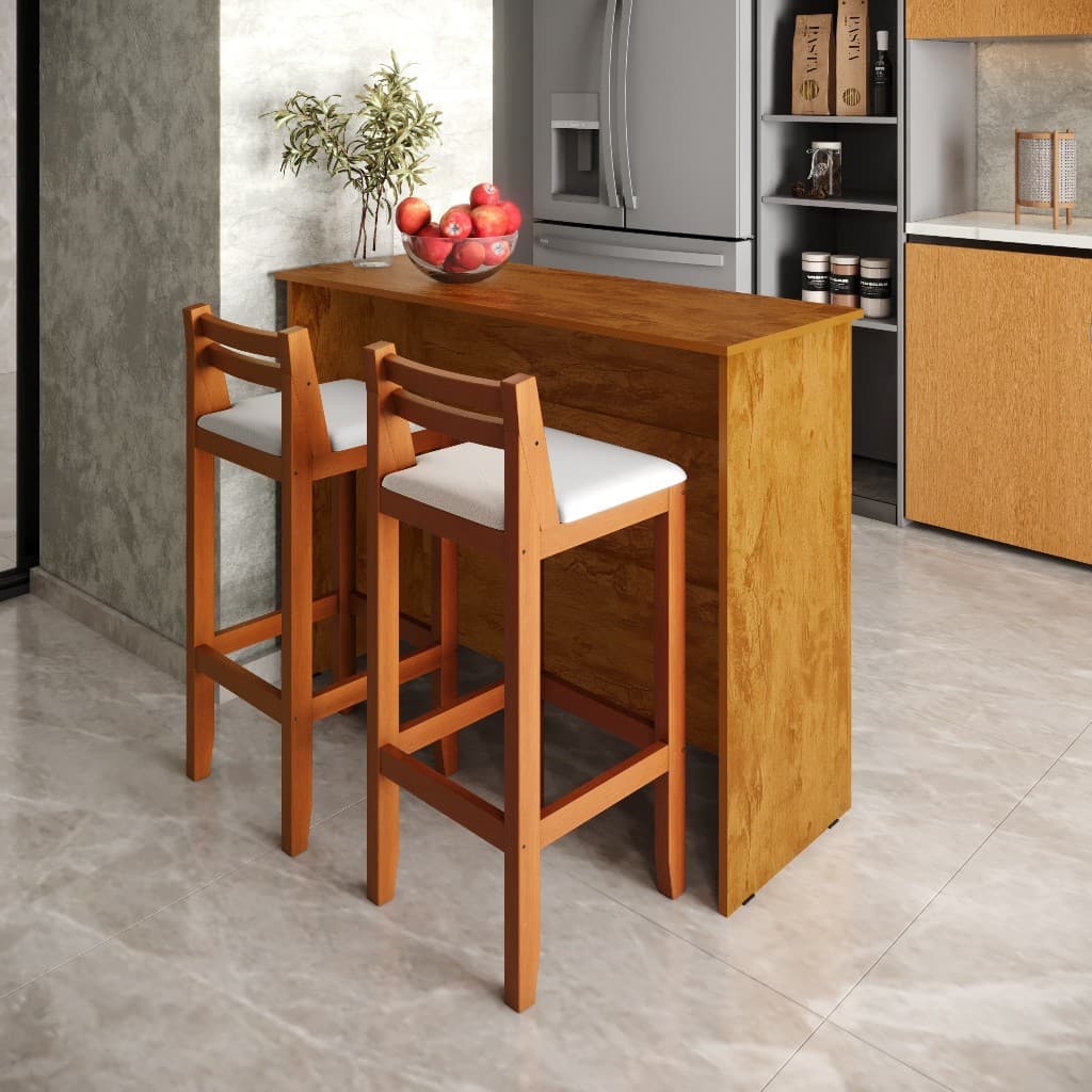 Balcão Mesa Aparador Madeira MDF Amadeirado Resistente Uso Doméstico Comercial