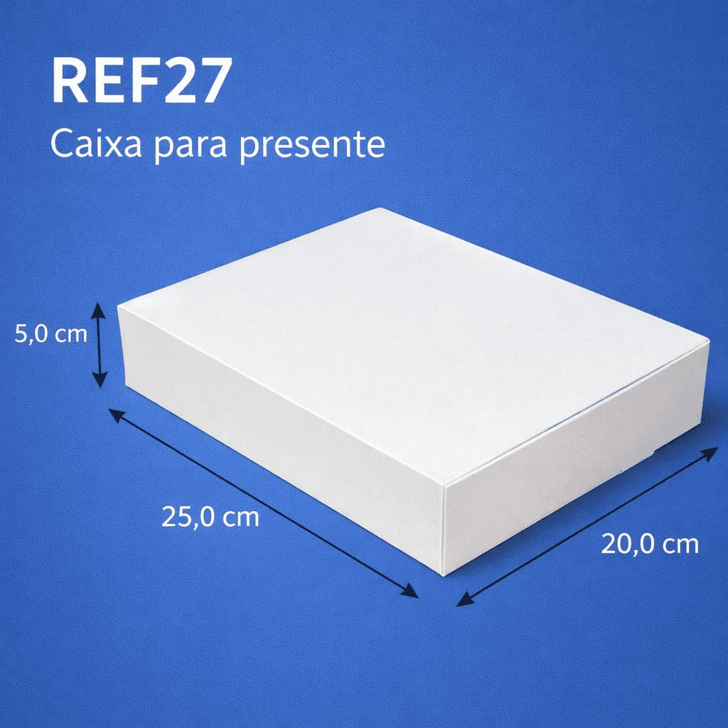 Kit 100 Caixa para Presente BRANCA 25X20X5 - ref27