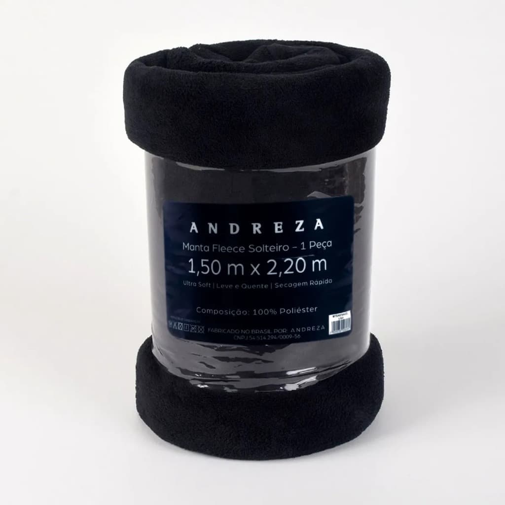 Cobertor Solteiro Fleece Microfibra Liso Andreza Ultra Soft