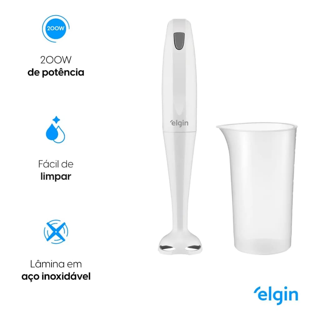 Mixer Elgin MIX1001 127v - Triturador e Misturador Ergonômico - Perfeito para Papinhas e Vitaminas
