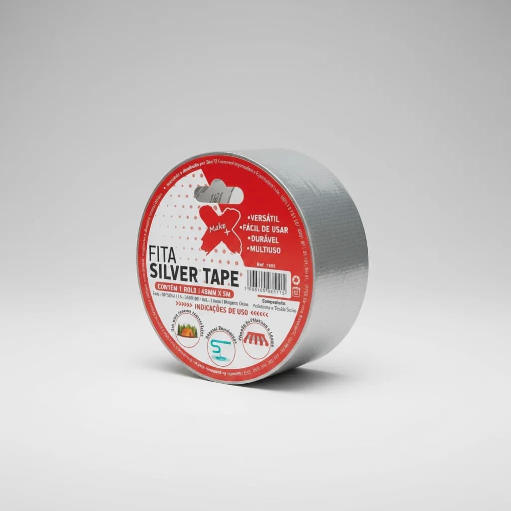 Fita Silver Tape 48mm x 5M  Forte Para Reparo de Lonas Plástico e Mais