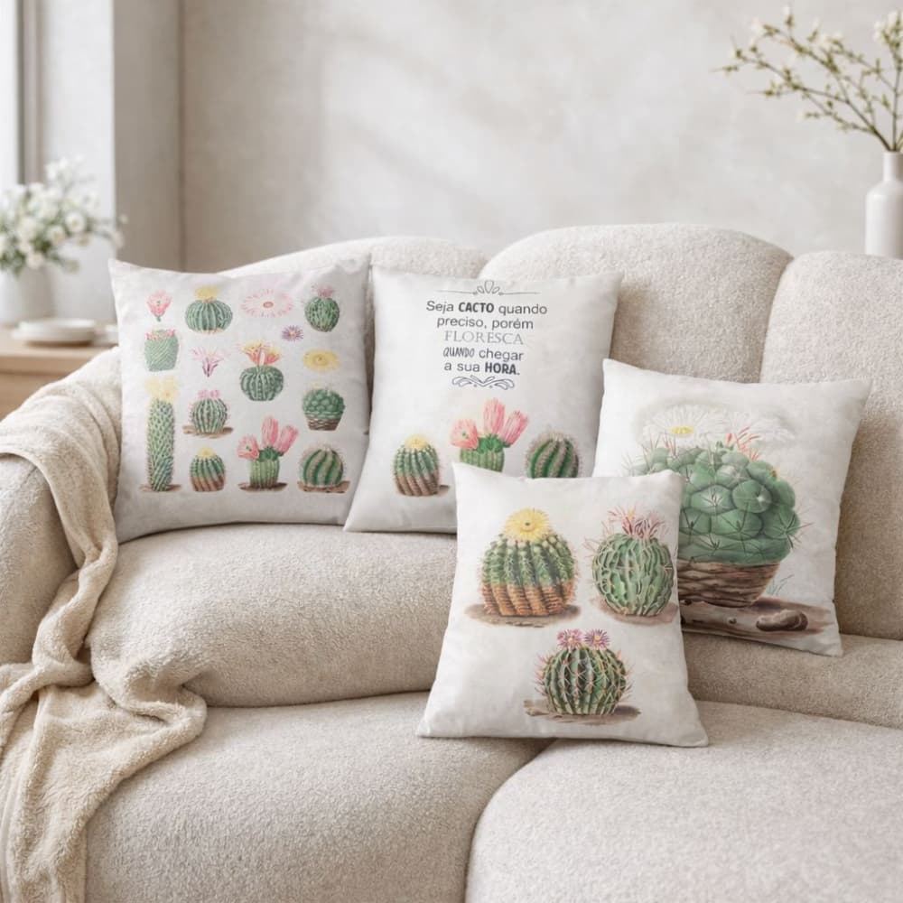 Kit 4 Capas De Almofadas Casa Nova Luxo