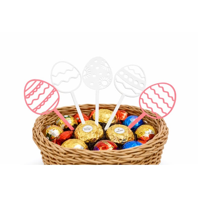 Topper Páscoa Ovo Decorativo para Chocolate e Cestas | Enfeite para Doces Confeitaria PLA Reut