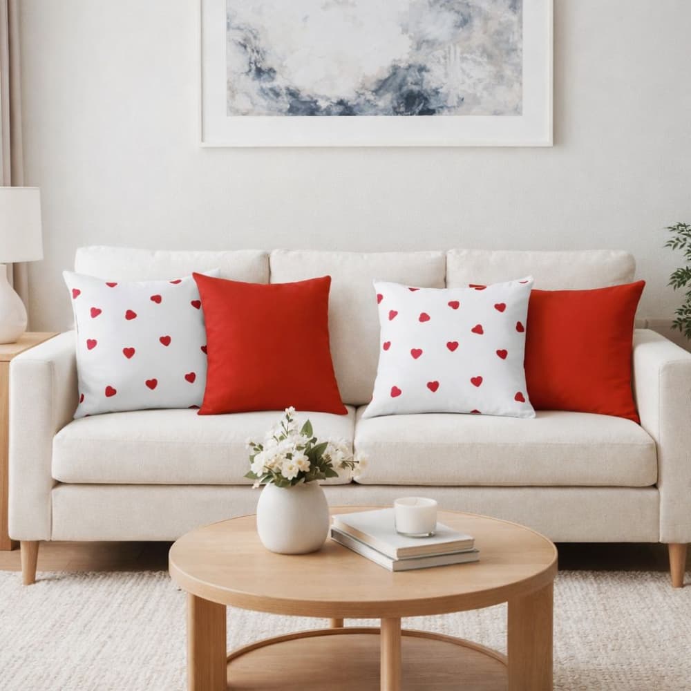 Kit 4 Almofadas Cheias novidade Coração Rosa , Borboleta 45X45,cm Cores para Sua Casa Sala e Quarto