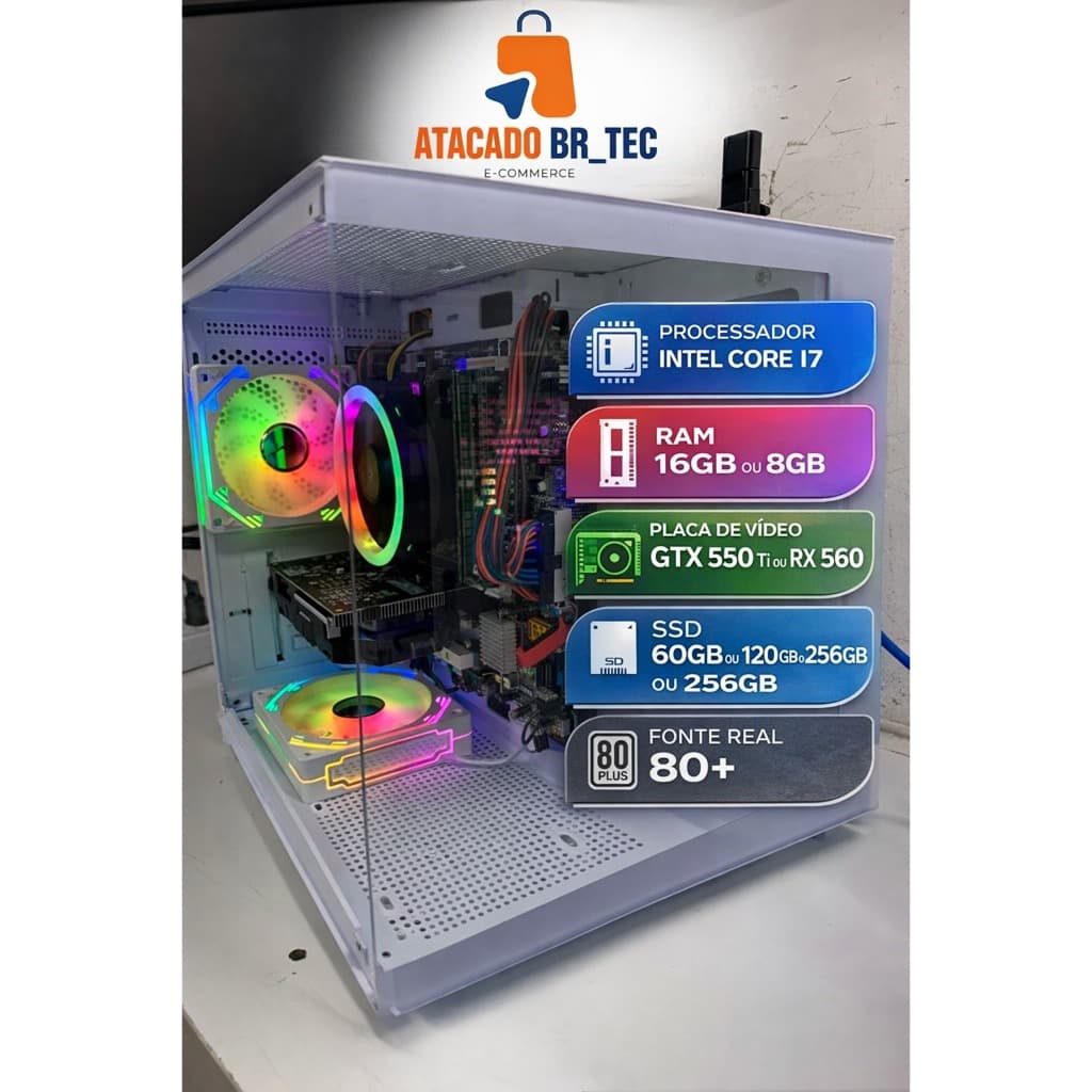 PC GAMER, COMPUTADOR GAMER COM CORE I7 + MEMORIA RAM + PLACA DE VIDEO GTX 550 TI OU 5X 560 + FONTE REAL