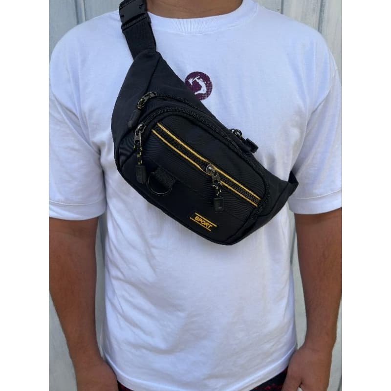 pochete bag shoulder com 4 bolsos pochete motoboy transversal impermeável