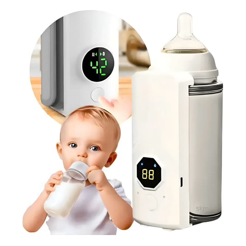 Aquecedor de Mamadeiras Recarregável com Visor LCD - Praticidade e Conforto para o Dia a Dia
