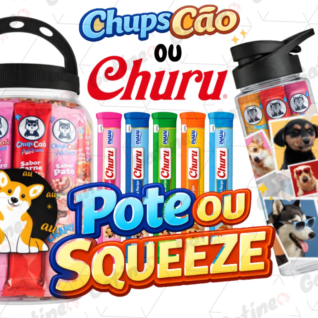 Petisco Para Cães Chups Cão Cremoso Premium Churu Wanpy Frango Pato Carne Cordeiro - Pote ou Squeeze
