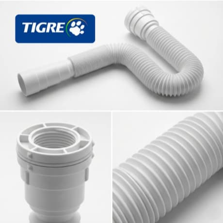 Sifão Sanfonado Flexível Multiuso Universal Tigre Branco