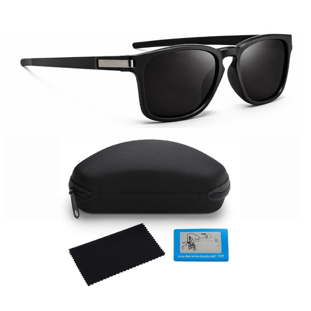 Óculos De Sol Quadrado Polarizado Proteção UV400 Esportivo Antirreflexo Dirigir Pesca + Acessórios